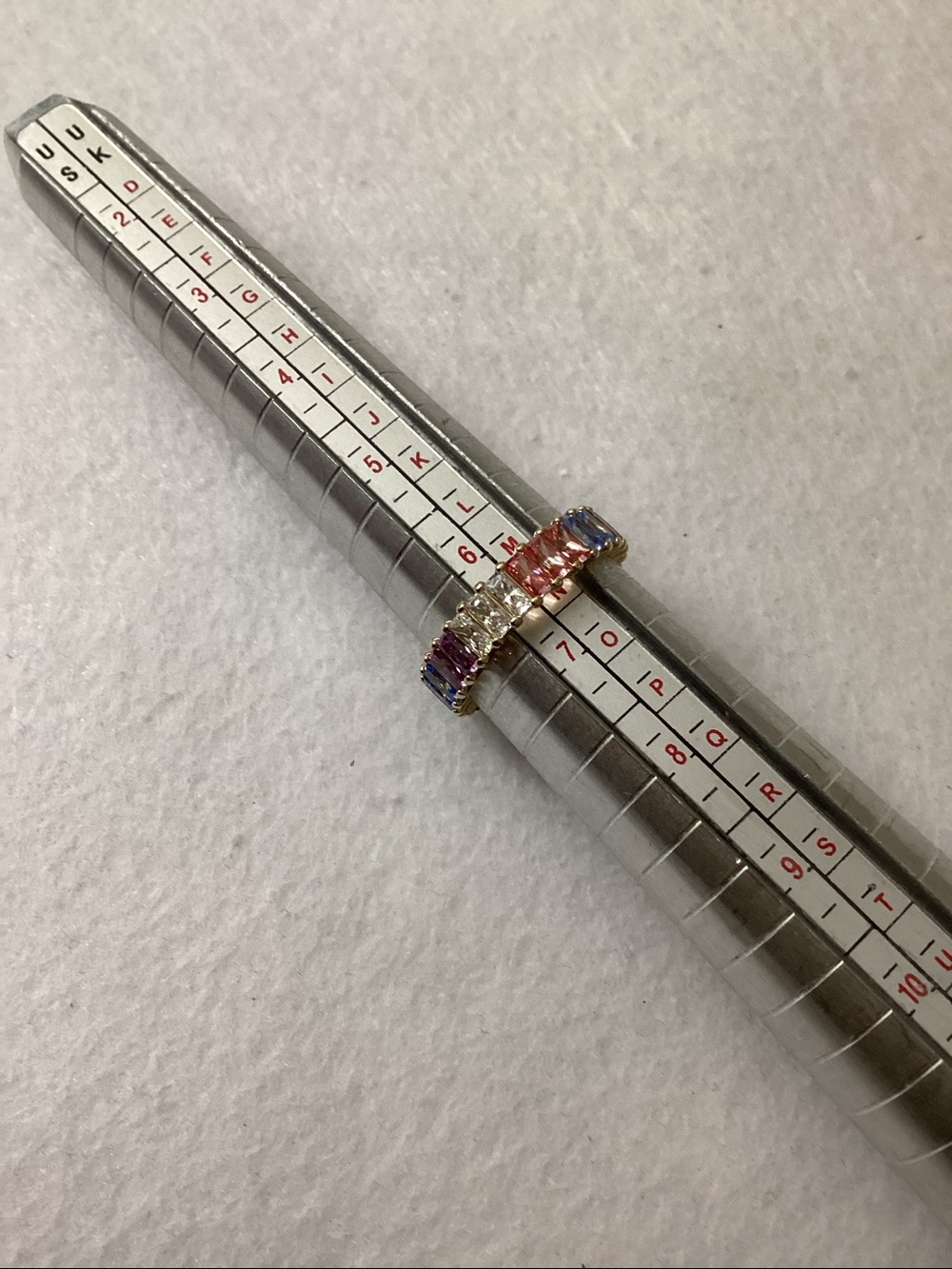 Swarovski Multicolored Baguette Cut Gold-Tone Plated Matrix Ring size 6.5 - Picture 11 of 16